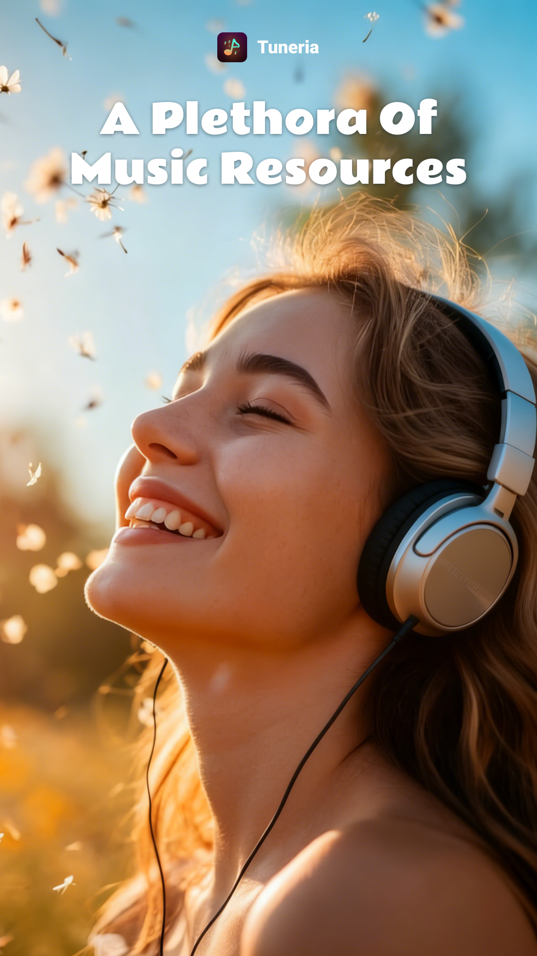 Person wearing headphones outdoors, representing personal music listening